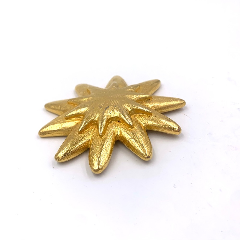 Edouard Rambaud Paris Gold Double Star Pin Brooch - Picture 5 of 7